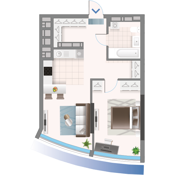 1-комнатная 50.7 м² в ЖК Oasis от 41 500 грн/м², Киев