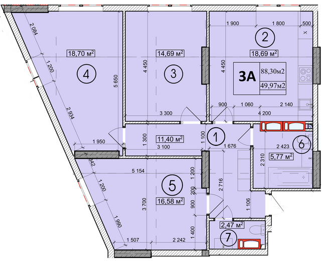 3-комнатная 88.3 м² в ЖК Podil Plaza & Residence от 60 000 грн/м², Киев