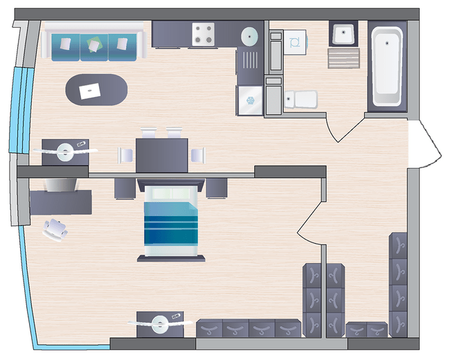 1-комнатная 50.45 м² в ЖК Symbol от 36 100 грн/м², Киев