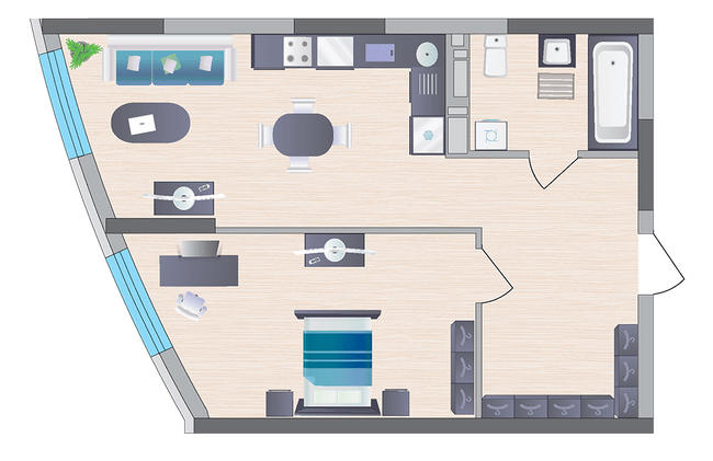 1-кімнатна 51.16 м² в ЖК Symbol від 36 100 грн/м², Київ