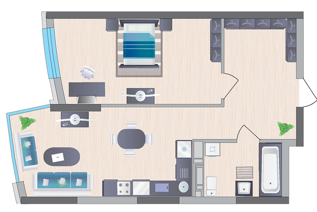 1-комнатная 55.68 м² в ЖК Symbol от 36 100 грн/м², Киев