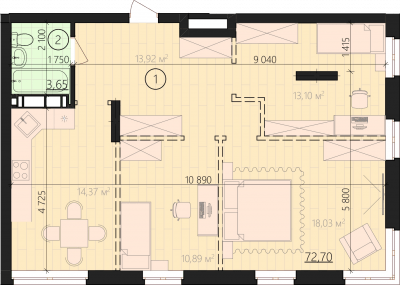 1-кімнатна 76.35 м² в ЖК URBANIST від 36 000 грн/м², Київ