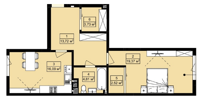 1-кімнатна 60.24 м² в ЖК Royal Hill від 19 200 грн/м², с. Лисиничі