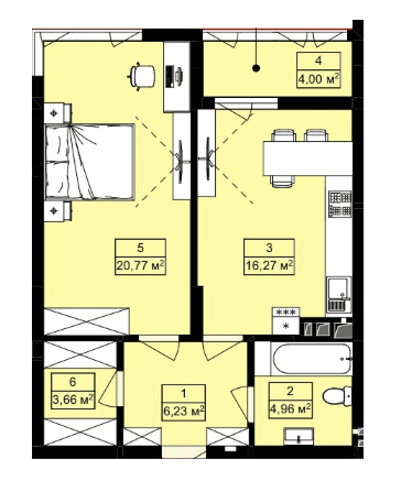 1-кімнатна 55.89 м² в ЖК Royal Hill від 19 200 грн/м², с. Лисиничі