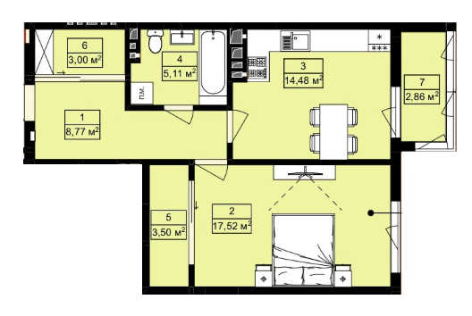 1-кімнатна 55.24 м² в ЖК Royal Hill від 19 200 грн/м², с. Лисиничі