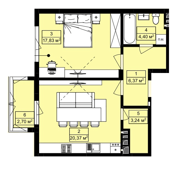 1-комнатная 54.91 м² в ЖК Royal Hill от 19 200 грн/м², с. Лисиничи