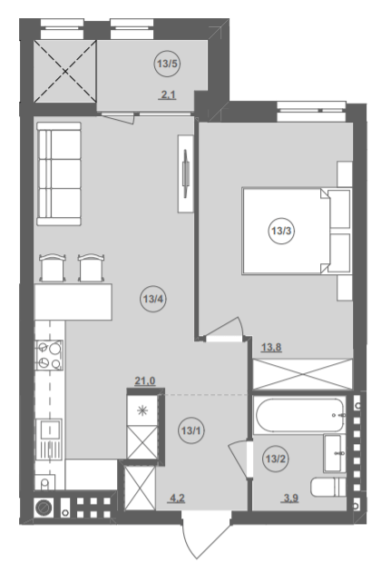 1-кімнатна 45.05 м² в ЖК ІНЖИР від 26 000 грн/м², Львів