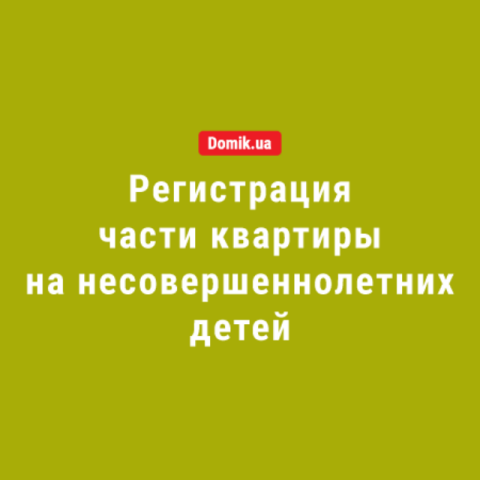 Регистрация части квартиры на несовершеннолетнего ребенка в 2018 году