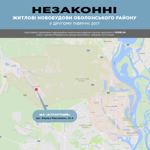 Незаконні багатоквартирні новобудови Оболонського району в другому півріччі 2017 року