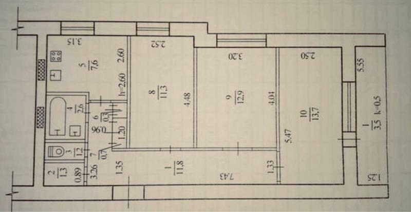 Аренда 3-комнатной квартиры 70 м², Новокрымская ул., 3