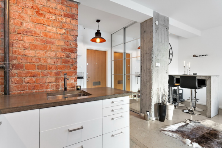 Квартира с элементами лофта на 39 кв. метрах