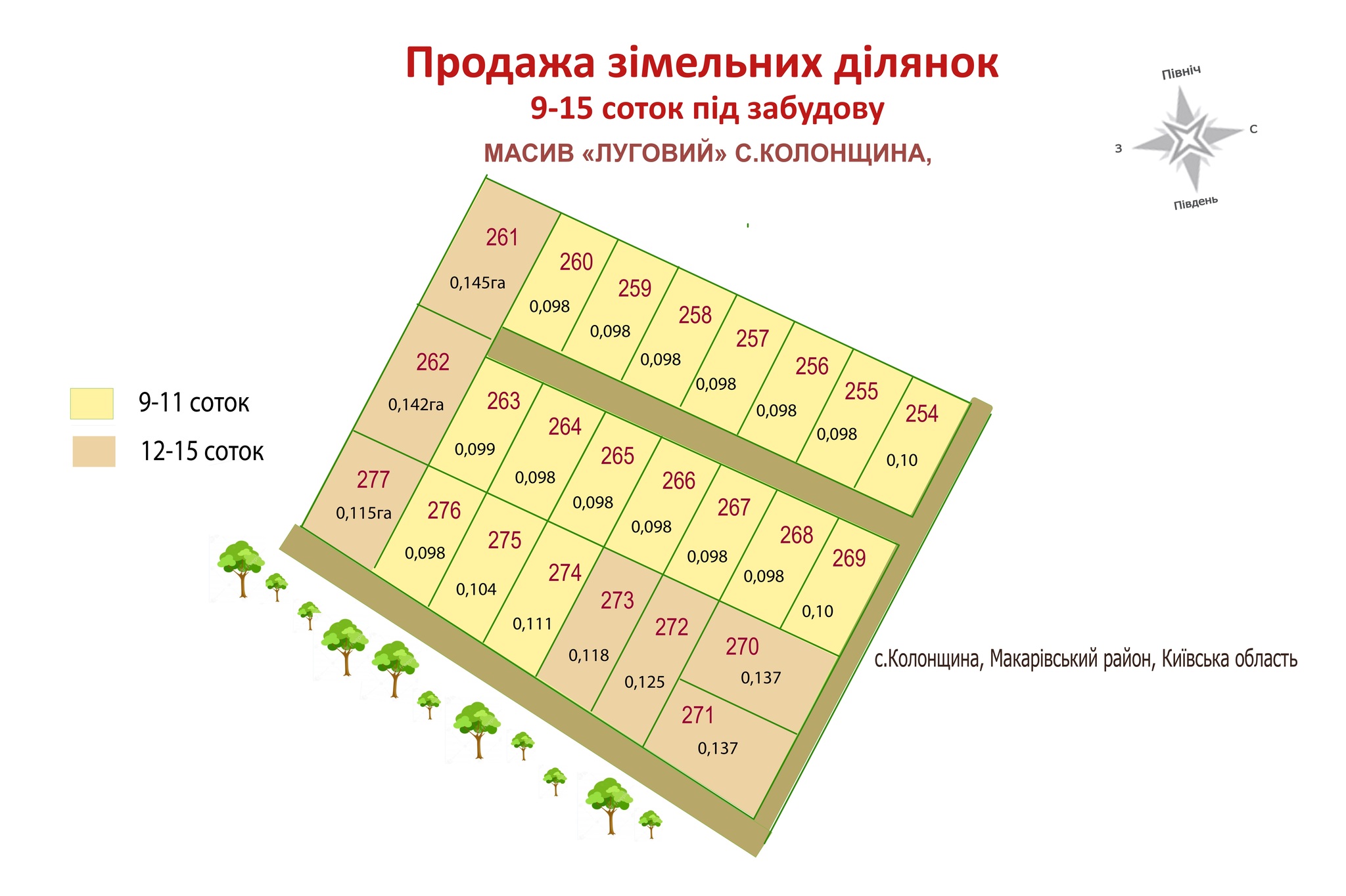 Продаж ділянки під індивідуальне житлове будівництво 9 соток, Медова ул.