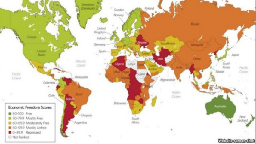 Украина потеряла 7 позиций в рейтинге экономических свобод