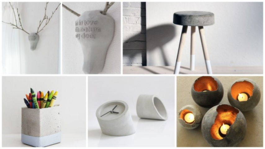 13 милых идей создания предметов декора из цемента