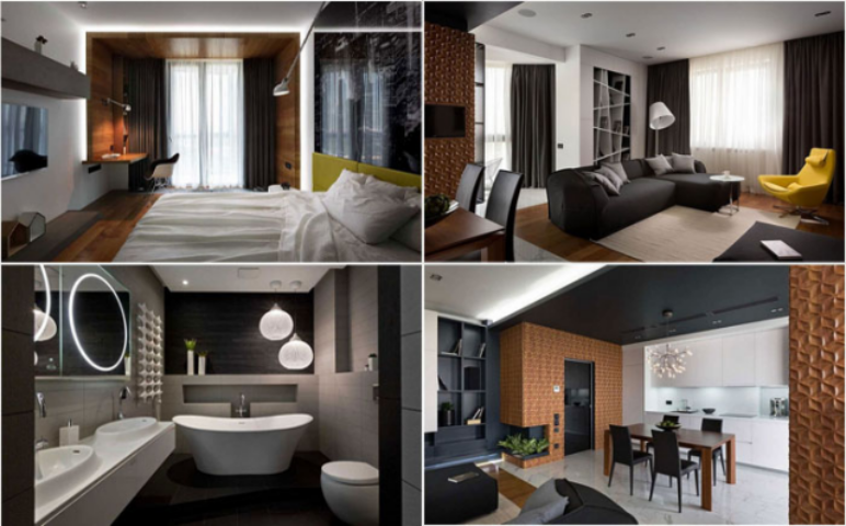 Роскошный пентхаус в серых тонах от киевского дизайнера Дениса Ракаева