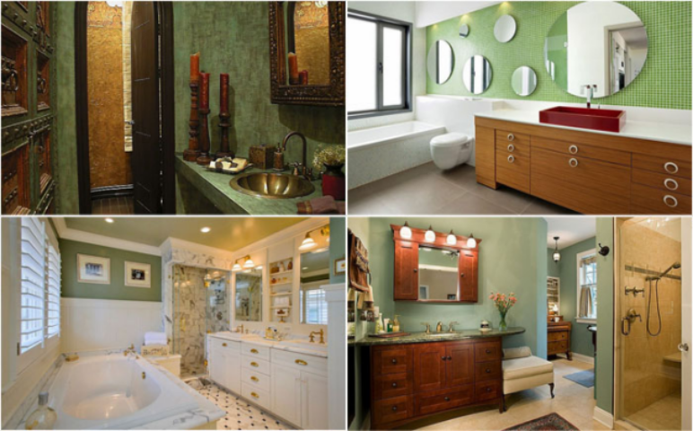 15 удивительных ванных комнат в зелёных тонах
