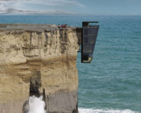 Пикник у висячей скалы: в Австралии предложен проект дома на отвесном берегу океана. Фото