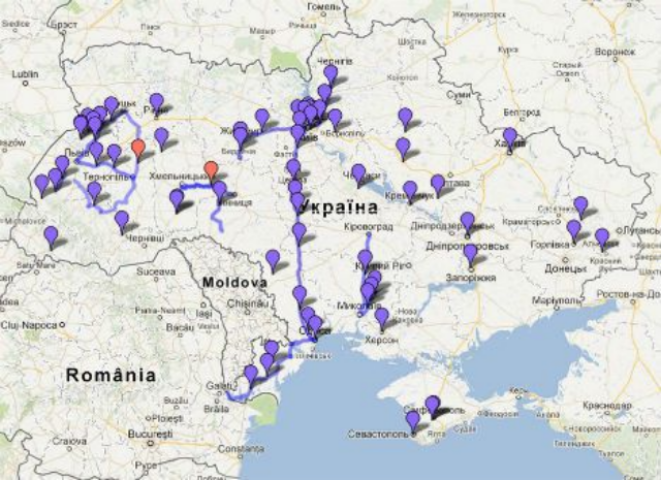 Украинцы составили карту «Позора «Укравтодора» 