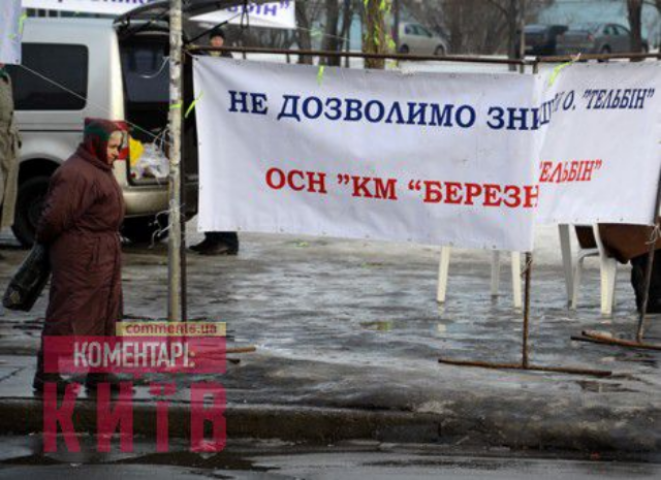 В Киеве провели акцию протеста против застройки озера Тельбин
