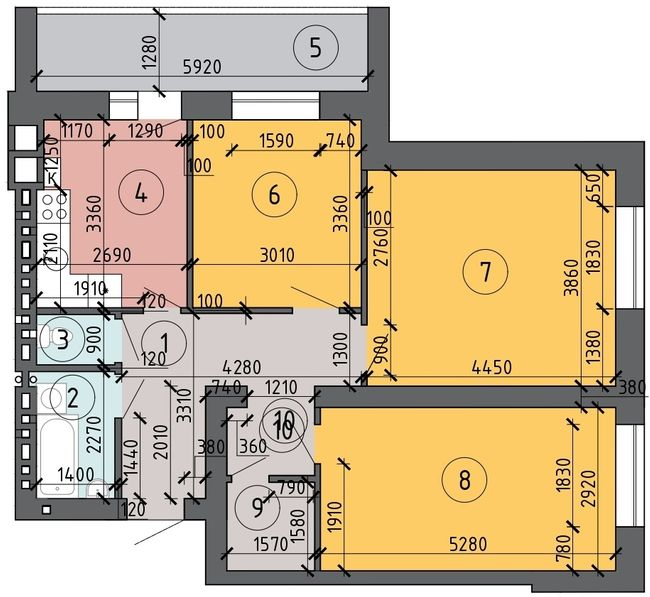 3-комнатная 72.6 м² в ЖК PetrovSky от 20 500 грн/м², с. Новые Петровцы