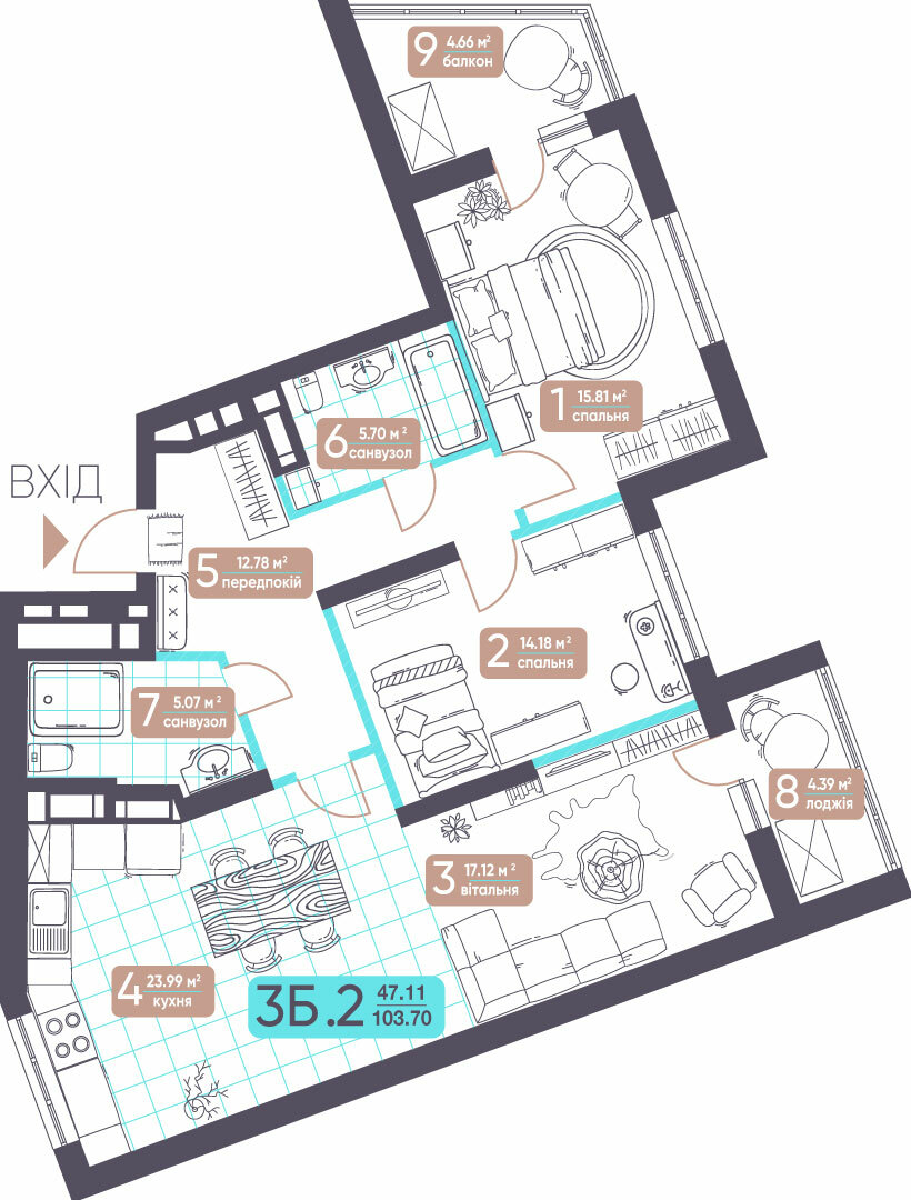 3-комнатная 103.7 м² в ЖК Теремки от 27 040 грн/м², Киев