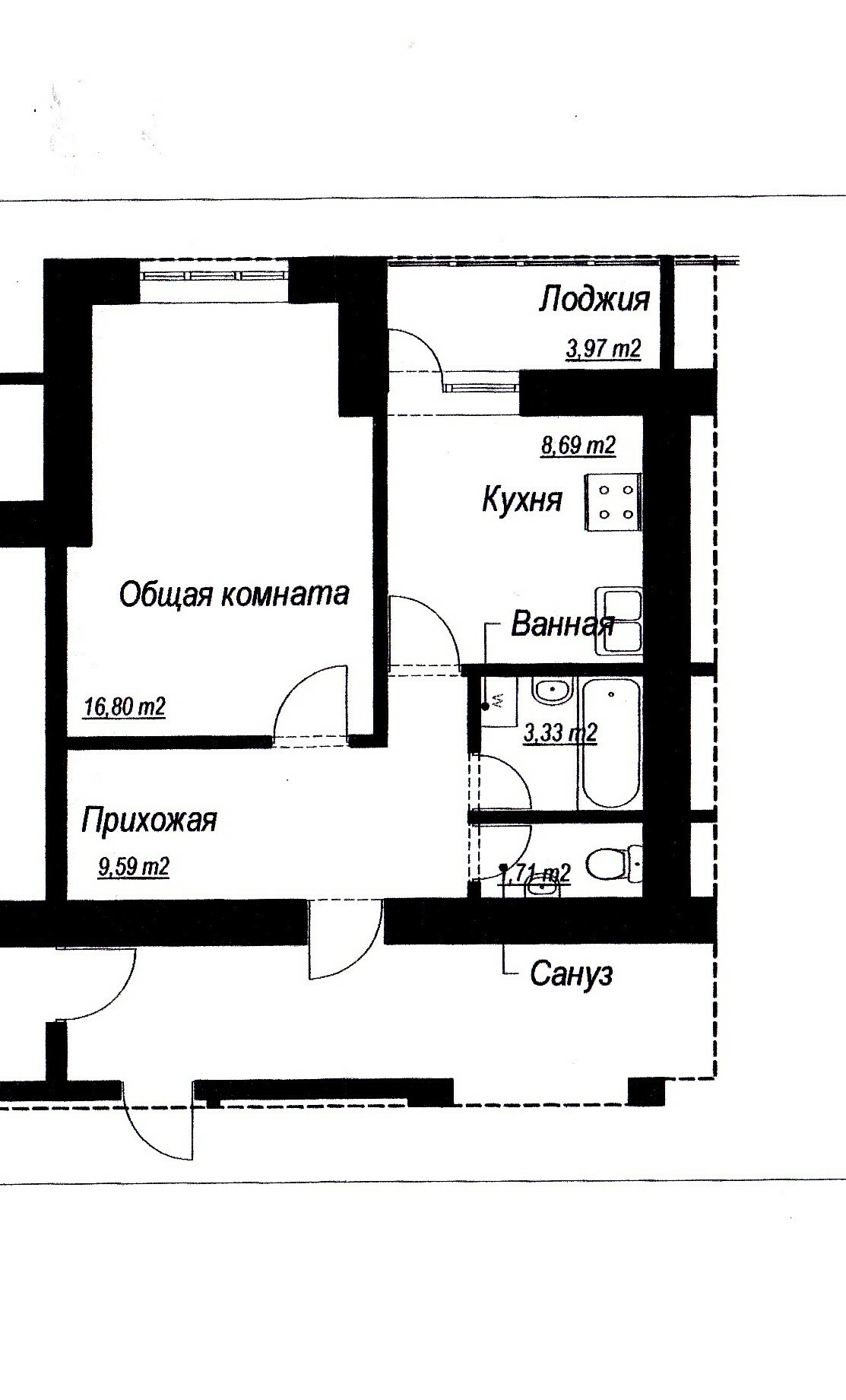 Продаж 1-кімнатної квартири 42 м², Полтавський Шлях вул., 192