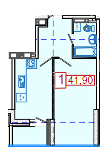 1-кімнатна 41.9 м² в ЖК Німецький проект на Холодній Горі від 28 700 грн/м², Харків