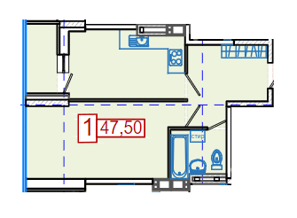 1-кімнатна 47.5 м² в ЖК Німецький проект на Холодній Горі від 28 700 грн/м², Харків