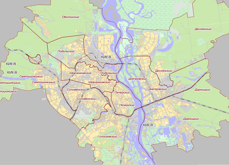 Карта киева карта районов
