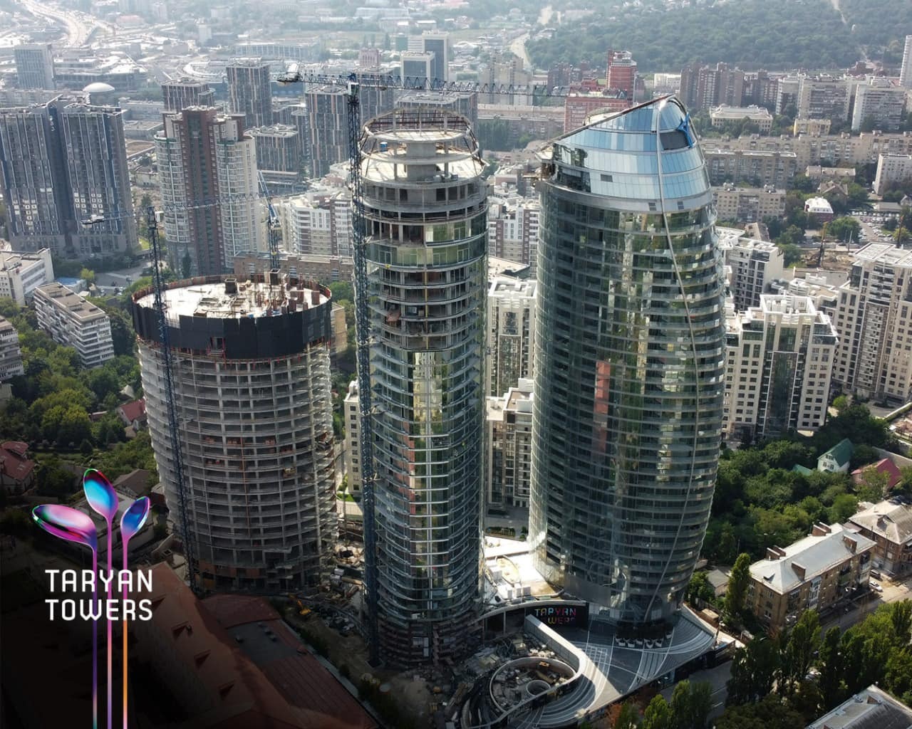 Ход строительства ЖК Taryan Towers, авг, 2021 год