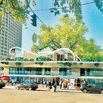 Вместо выхода из метро - фонтан и торговля