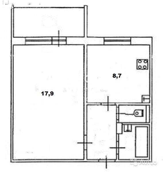 Продаж 1-кімнатної квартири 36 м², Калинина ул., 4