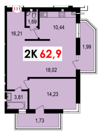 2-кімнатна 62.9 м² в ЖК Долішній від 13 400 грн/м², Івано-Франківськ