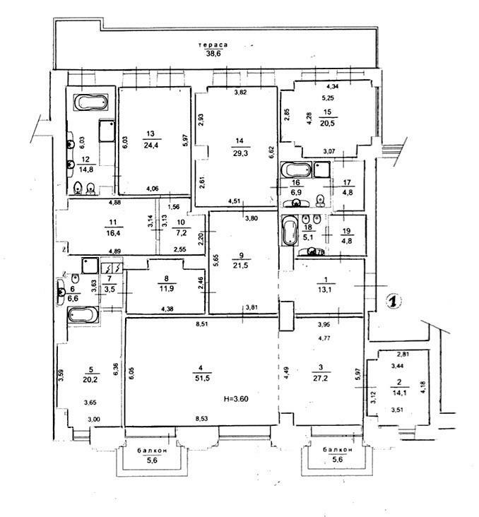 Аренда 5-комнатной квартиры 320 м², Архитектора Городецкого ул., 11А