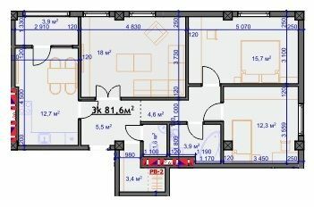 3-комнатная 81.6 м² в ЖД Европа от 21 000 грн/м², Ивано-Франковск