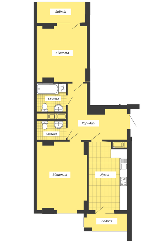 2-кімнатна 69 м² в ЖК Crystal River від 10 300 грн/м², Івано-Франківськ