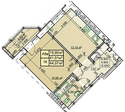 1-кімнатна 44.07 м² в ЖК Millennium від 13 800 грн/м², Івано-Франківськ