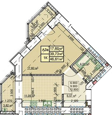 1-комнатная 46.61 м² в ЖК Millennium от 13 800 грн/м², Ивано-Франковск