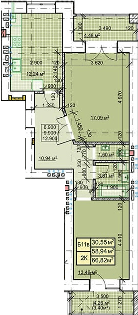 2-комнатная 66.82 м² в ЖК Millennium от 13 800 грн/м², Ивано-Франковск