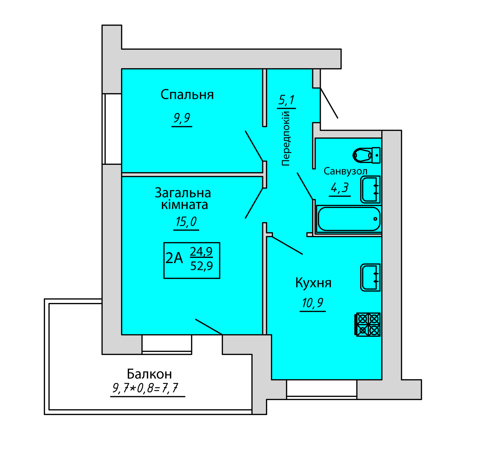 Продаж 2-кімнатної квартири 53 м², Київська вул., 23