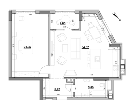 1-комнатная 74.7 м² в ЖК Ярославенка от 48 899 грн/м², Львов