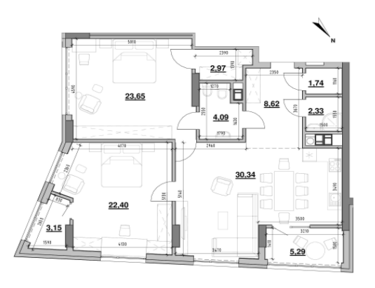 1-комнатная 51.38 м² в ЖК Ярославенка от 51 654 грн/м², Львов