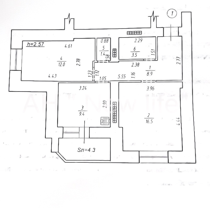 Продаж 2-кімнатної квартири 56 м², Інтернаціоналістів вул., 1