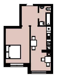 1-комнатная 40.7 м² в ЖК Петровские Липки от 38 000 грн/м², с. Святопетровское