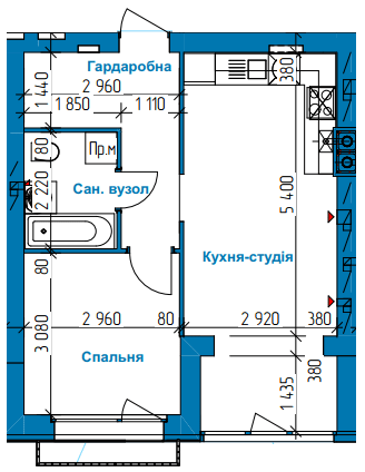 1-комнатная 39.72 м² в ЖК в Лесной Буче от 17 500 грн/м², г. Буча