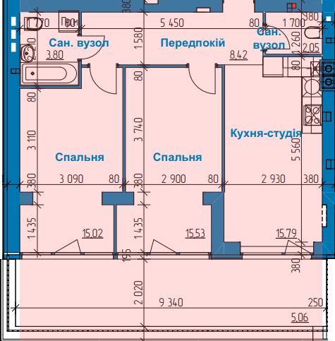 2-комнатная 65.66 м² в ЖК в Лесной Буче от 17 500 грн/м², г. Буча