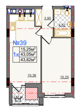 1-комнатная 43.82 м² в ЖК на ул. Камышовая, 11 от 21 300 грн/м², Львов