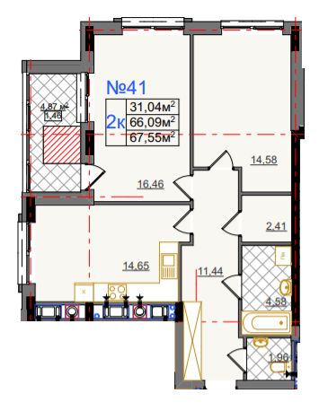 2-комнатная 67.55 м² в ЖК на ул. Камышовая, 11 от 25 400 грн/м², Львов