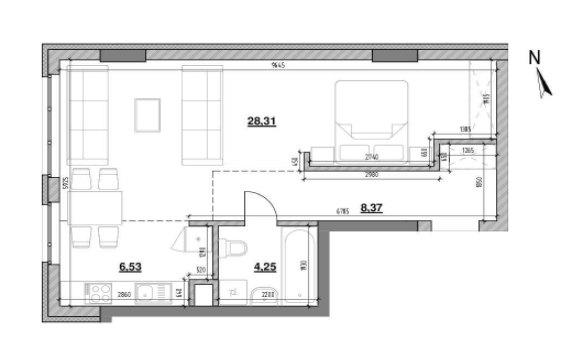 Студия 44.09 м² в ЖК Америка от 23 117 грн/м², Львов