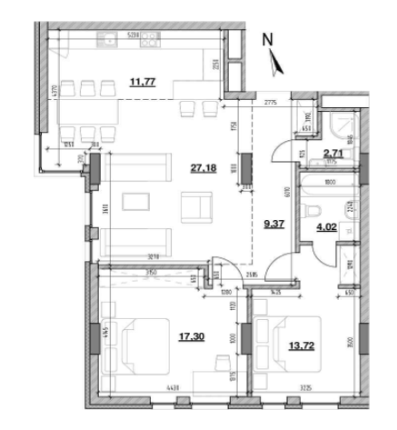 3-комнатная 79.65 м² в ЖК Америка от 27 376 грн/м², Львов